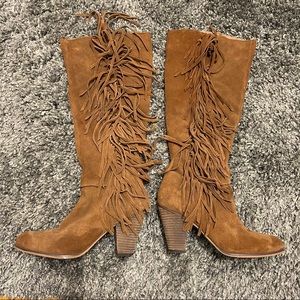 Suede Boots with Fringe